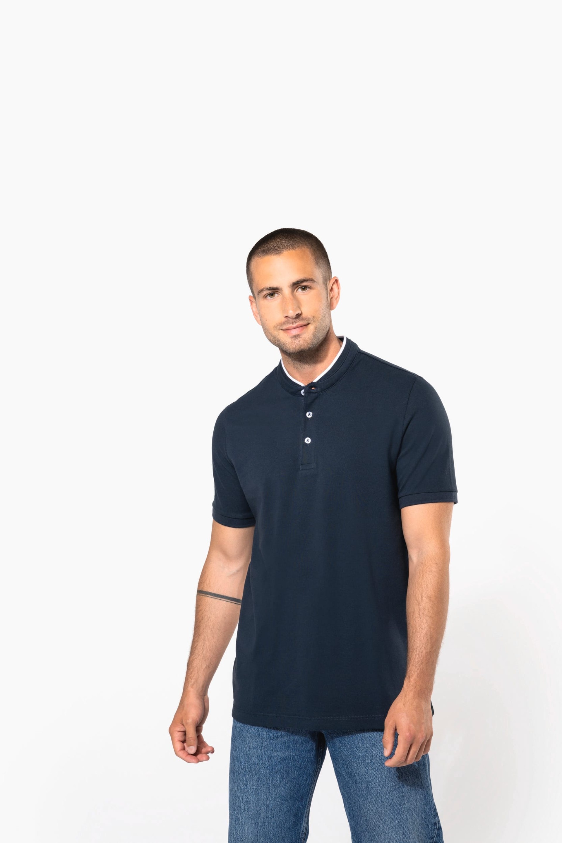 Polo com gola à padre de manga curta - K223