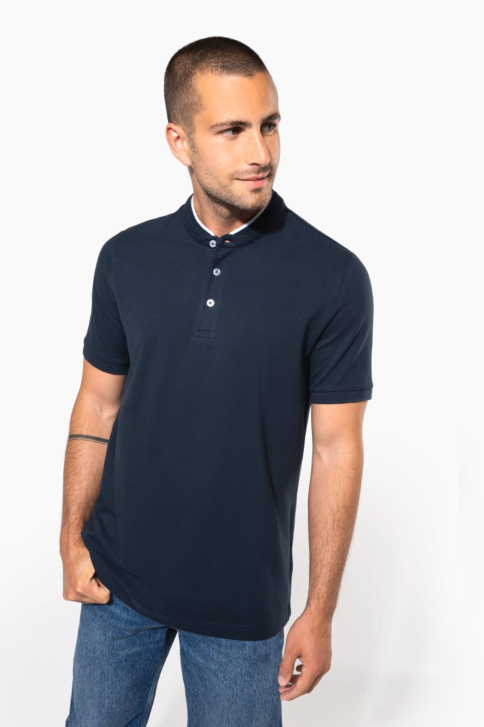 Polo com gola à padre de manga curta - K223