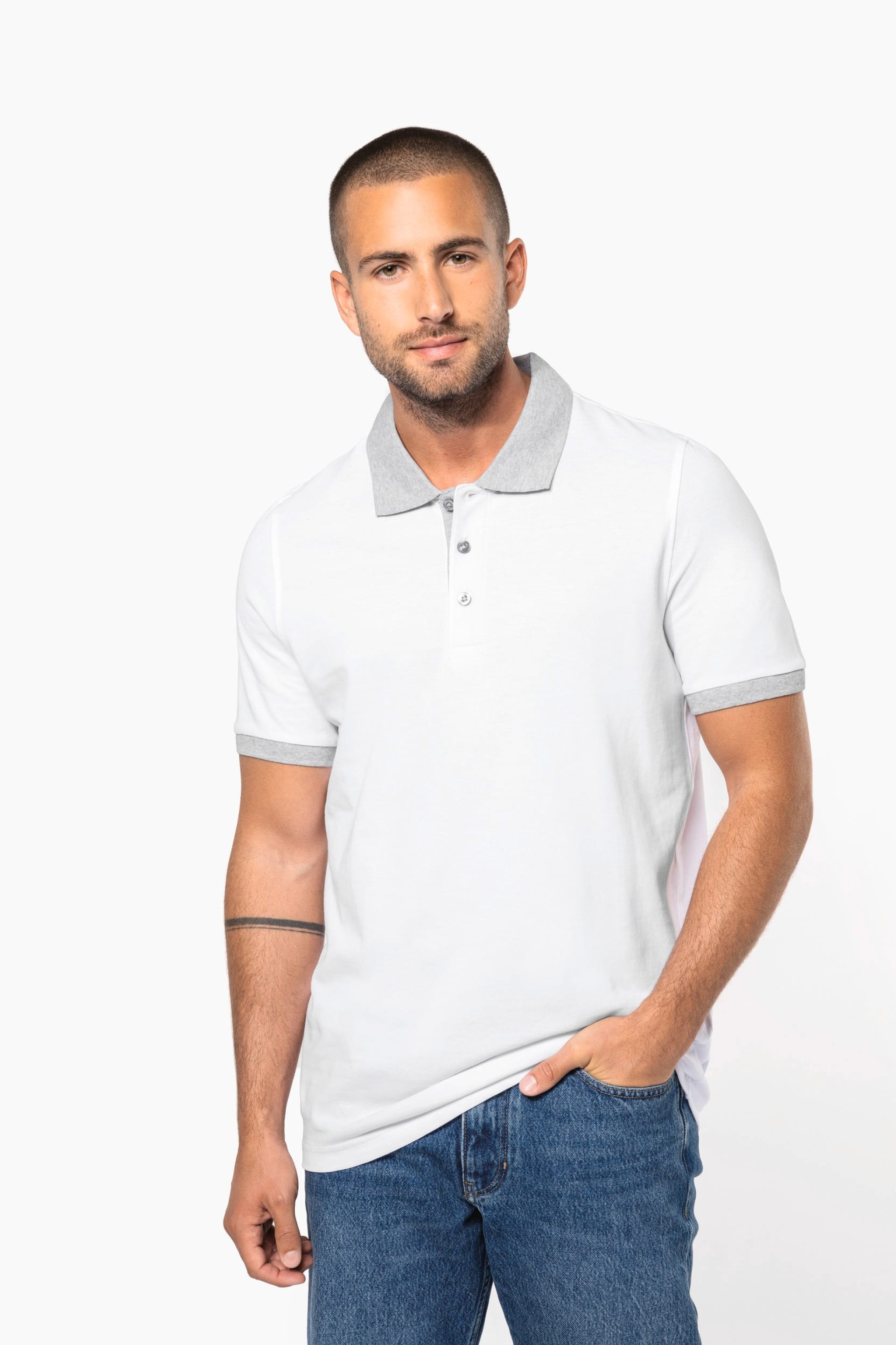Polo de homem piqué bicolor - K258