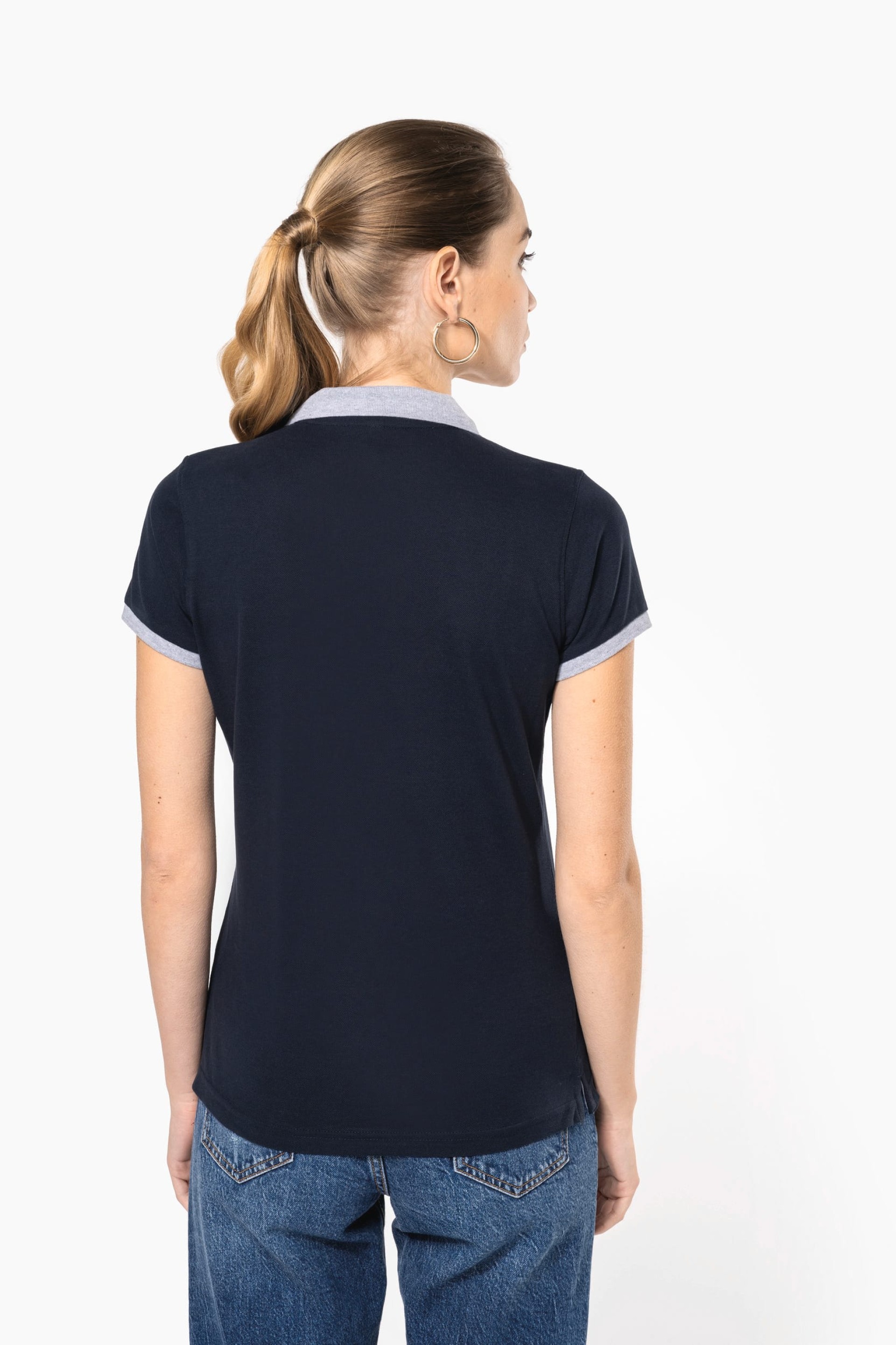 Polo de senhora piqué bicolor - K259