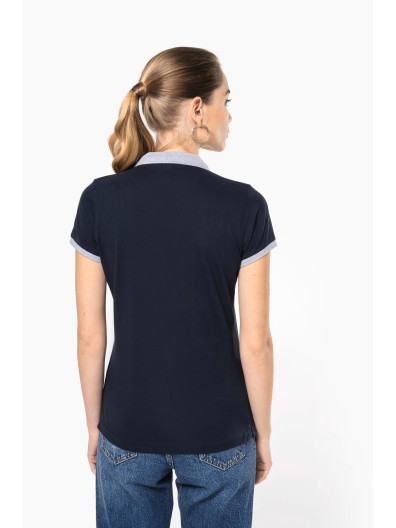 Polo de senhora piqu� bicolor - K259