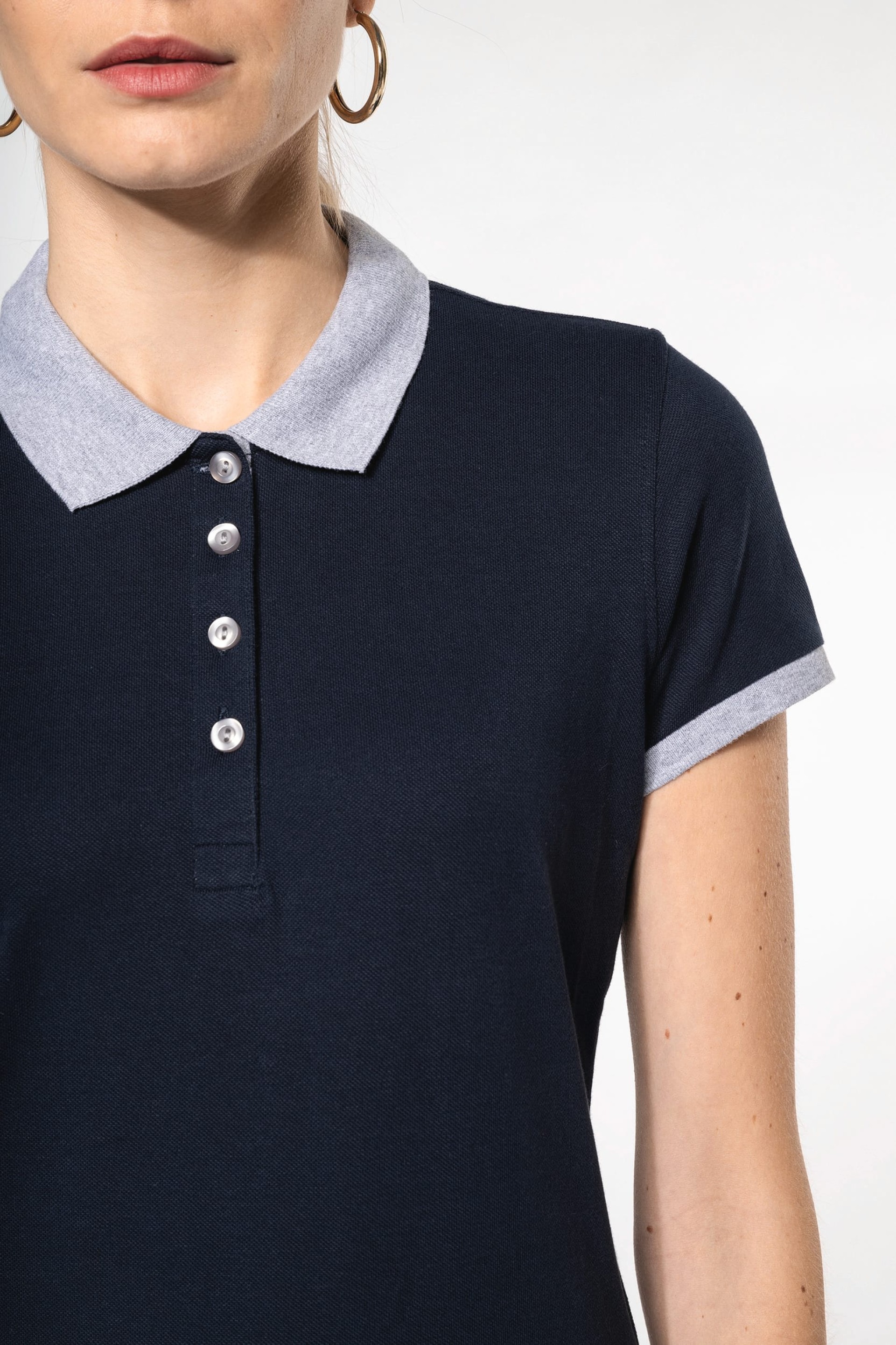 Polo de senhora piqué bicolor - K259