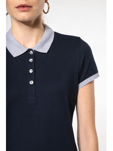 Polo de senhora piqu� bicolor - K259