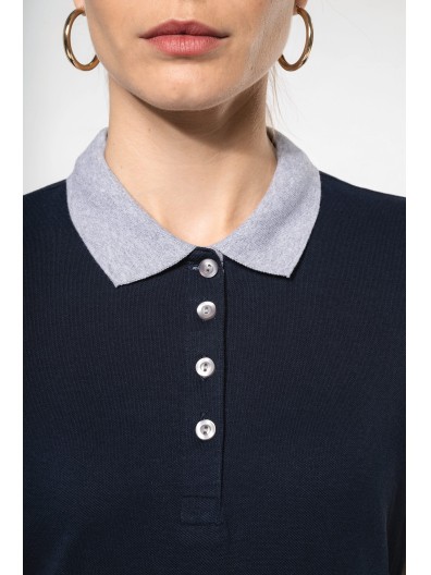 Polo de senhora piqu� bicolor - K259
