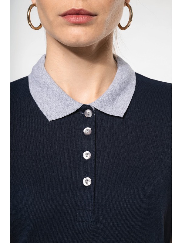 Polo de senhora piqué bicolor - K259