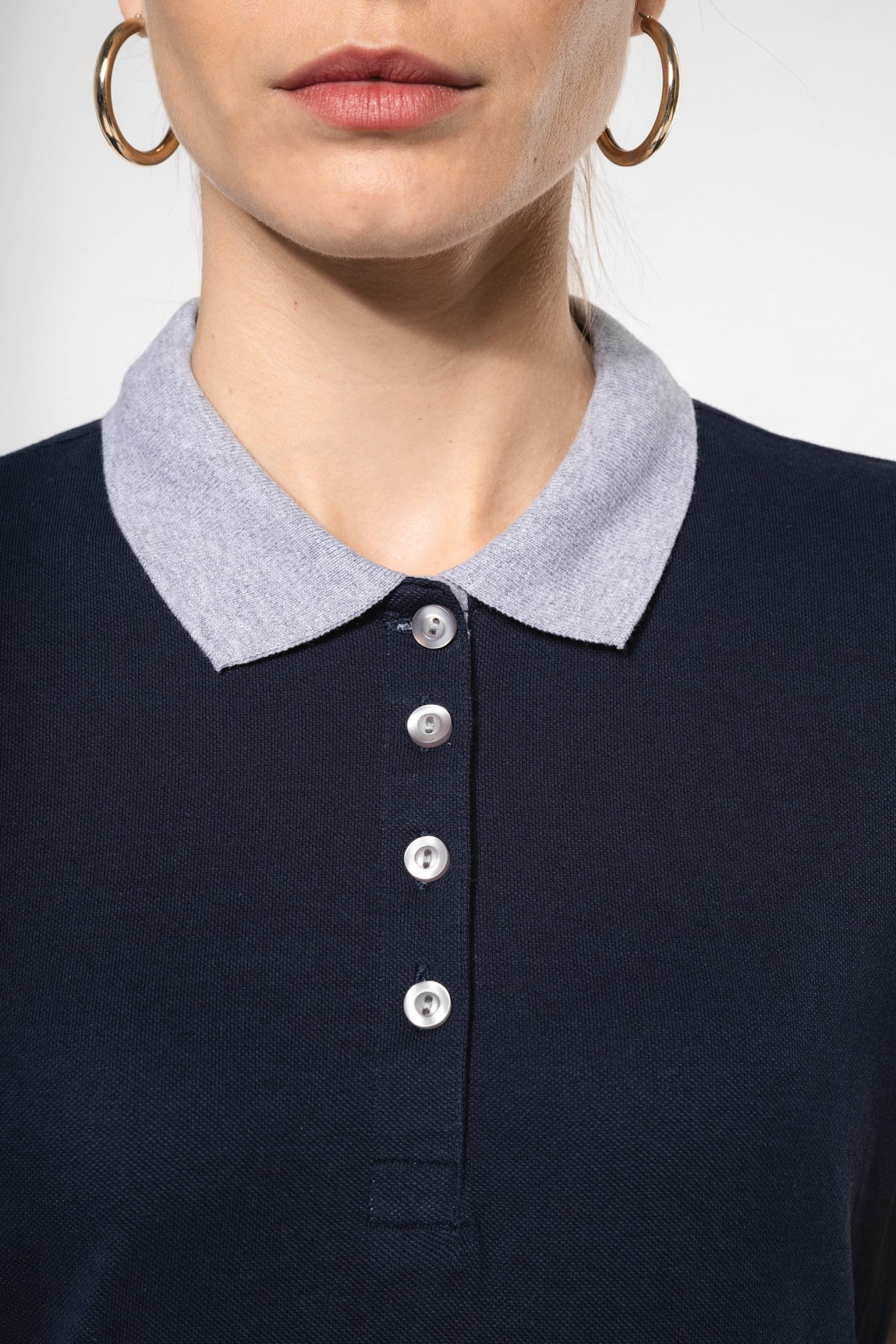 Polo de senhora piqué bicolor - K259