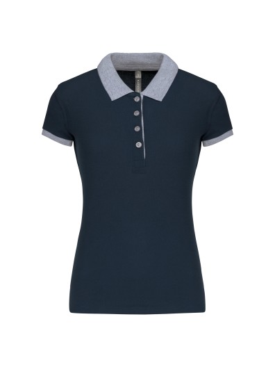Polo de senhora piqué bicolor - K259 Polo de senhora piqué bicolor - K259