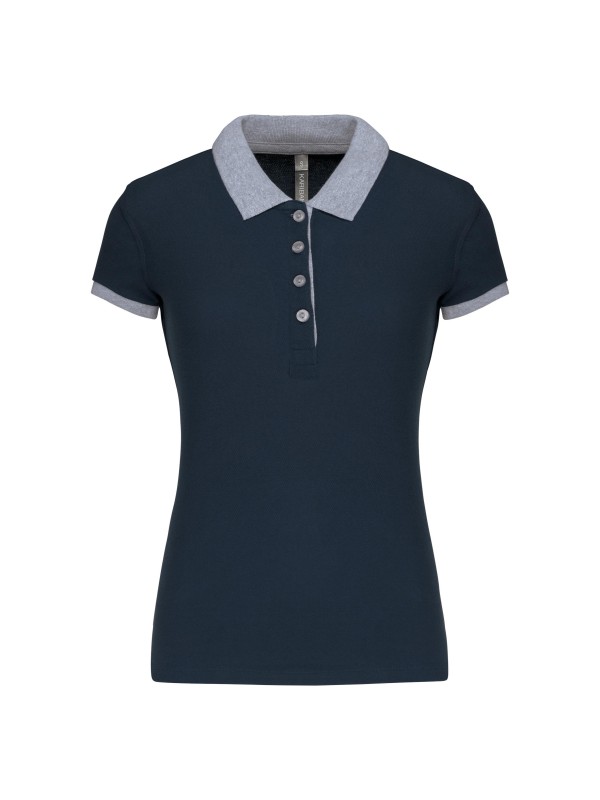 Polo de senhora piqué bicolor - K259