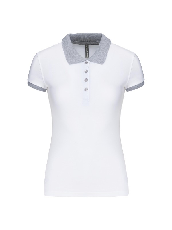 Polo de senhora piqué bicolor - K259
