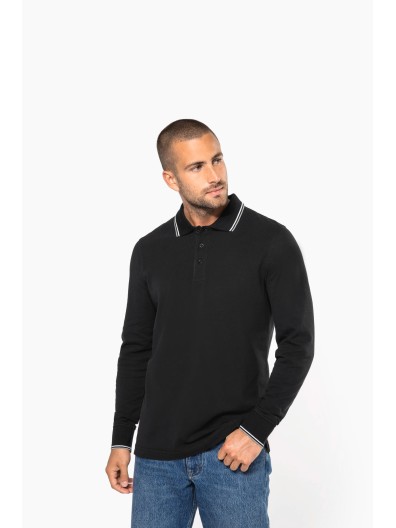 Polo malha piqu� de manga comprida de homem - K280