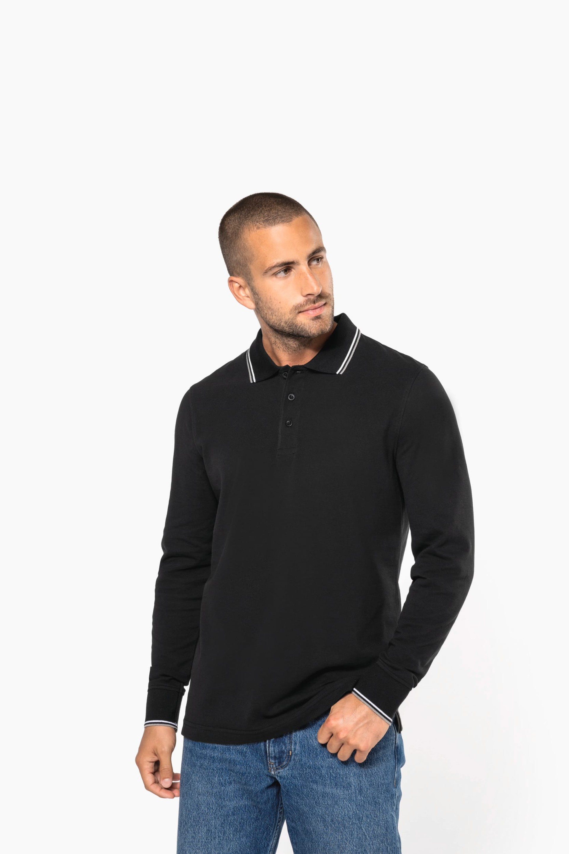 Polo malha piqué de manga comprida de homem - K280