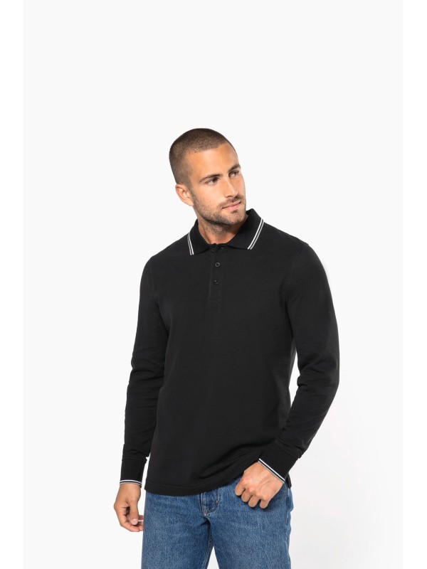 Polo malha piqué de manga comprida de homem - K280