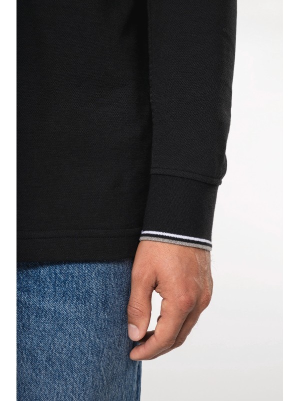 Polo malha piqué de manga comprida de homem - K280