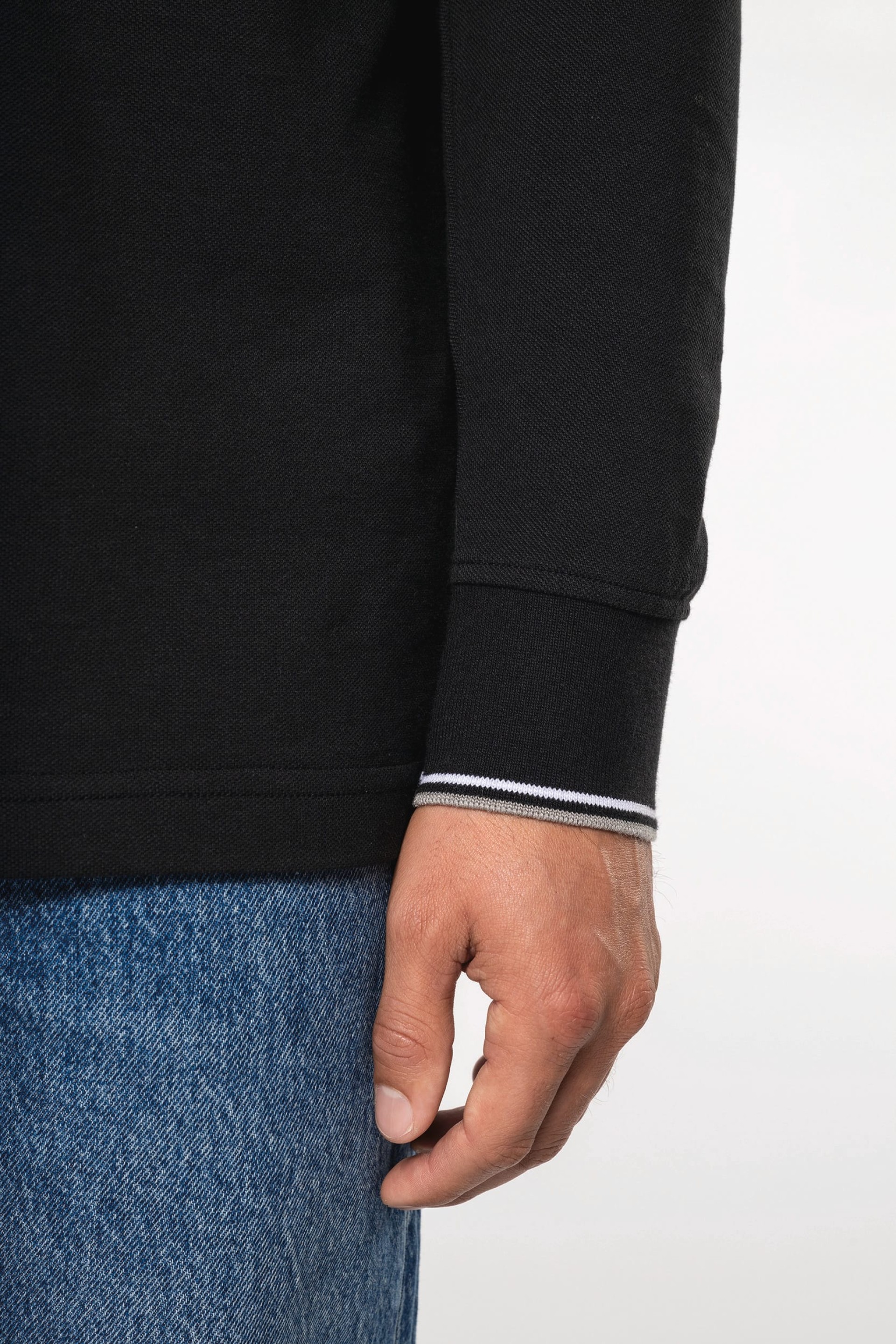 Polo malha piqué de manga comprida de homem - K280