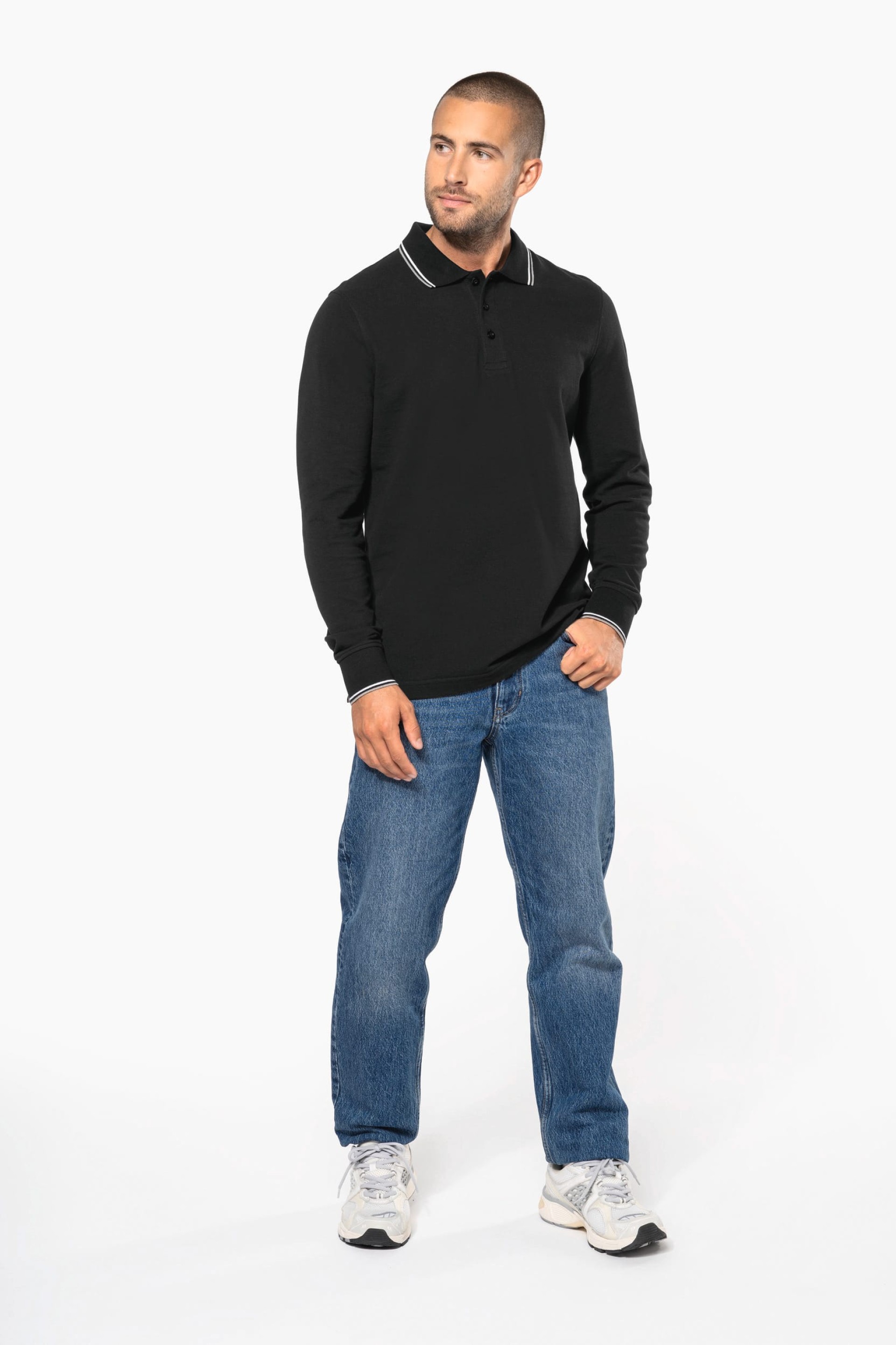 Polo malha piqué de manga comprida de homem - K280