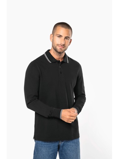 Polo malha piqu� de manga comprida de homem - K280