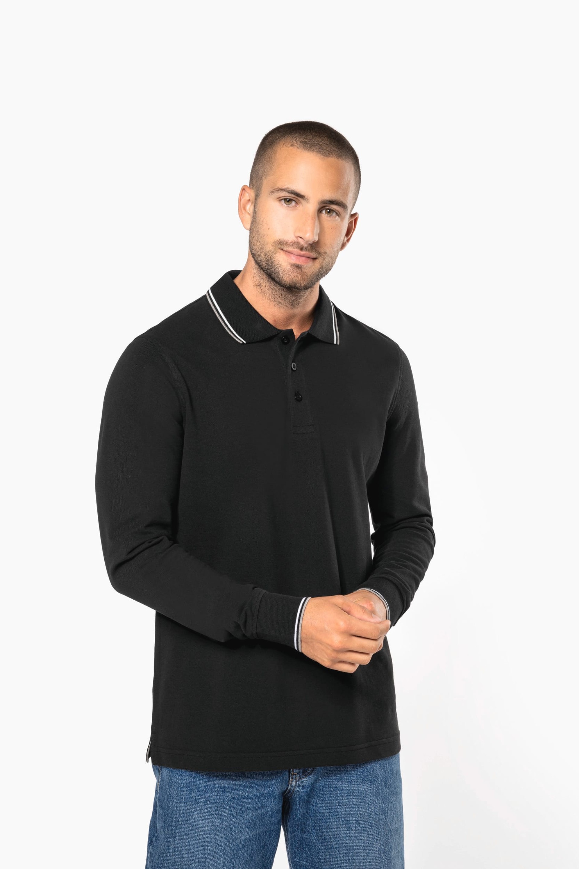 Polo malha piqué de manga comprida de homem - K280