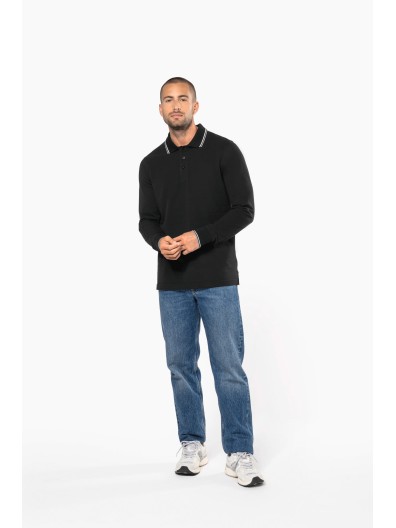 Polo malha piqu� de manga comprida de homem - K280