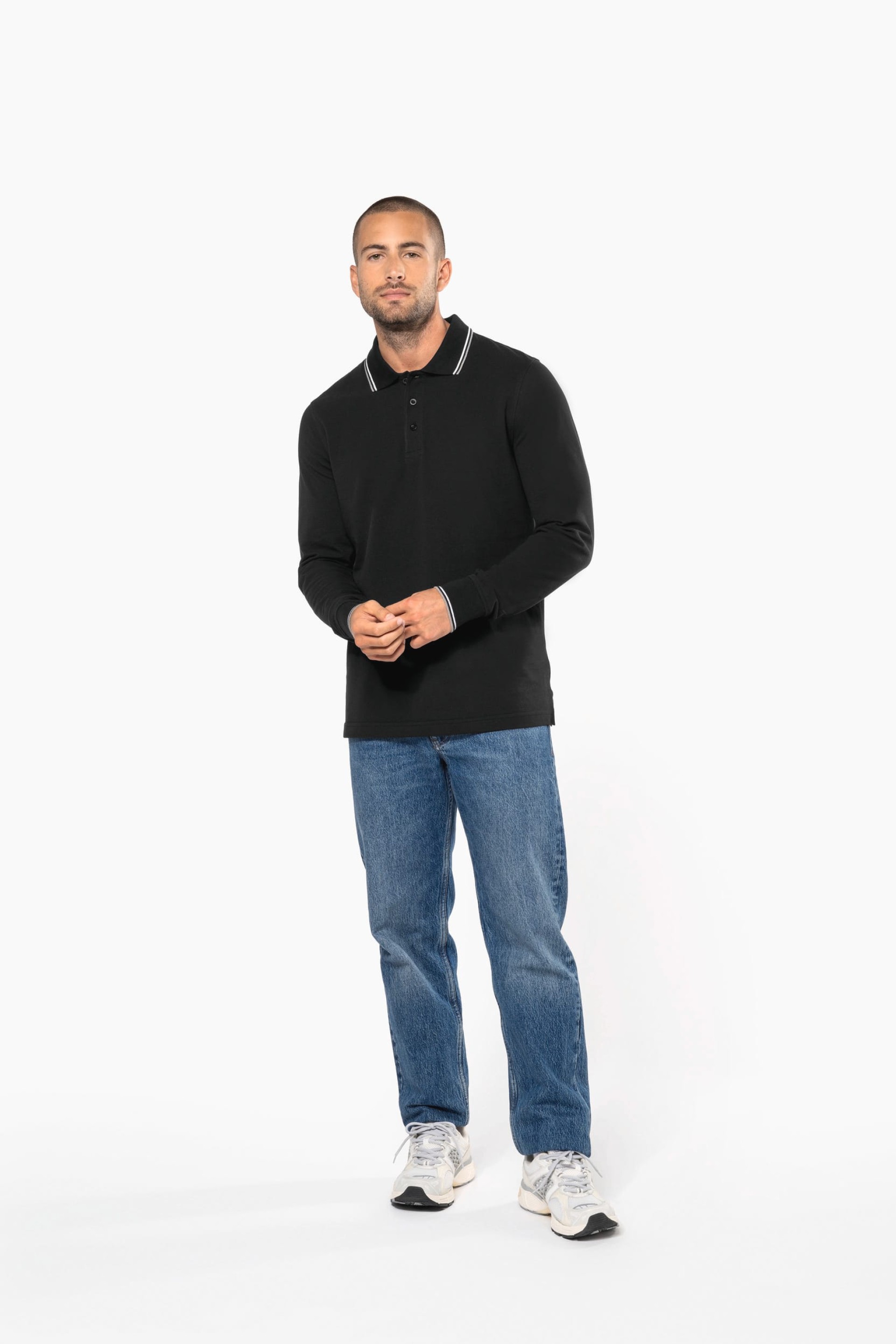 Polo malha piqué de manga comprida de homem - K280