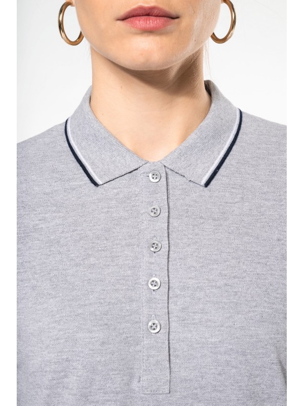 Polo malha piqué de manga comprida de senhora - K281