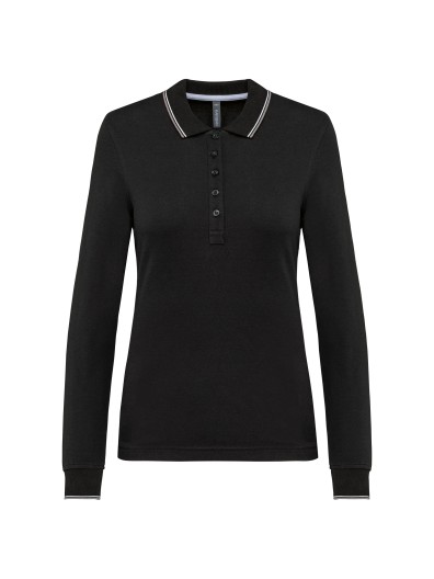 Polo malha piqu� de manga comprida de senhora - K281