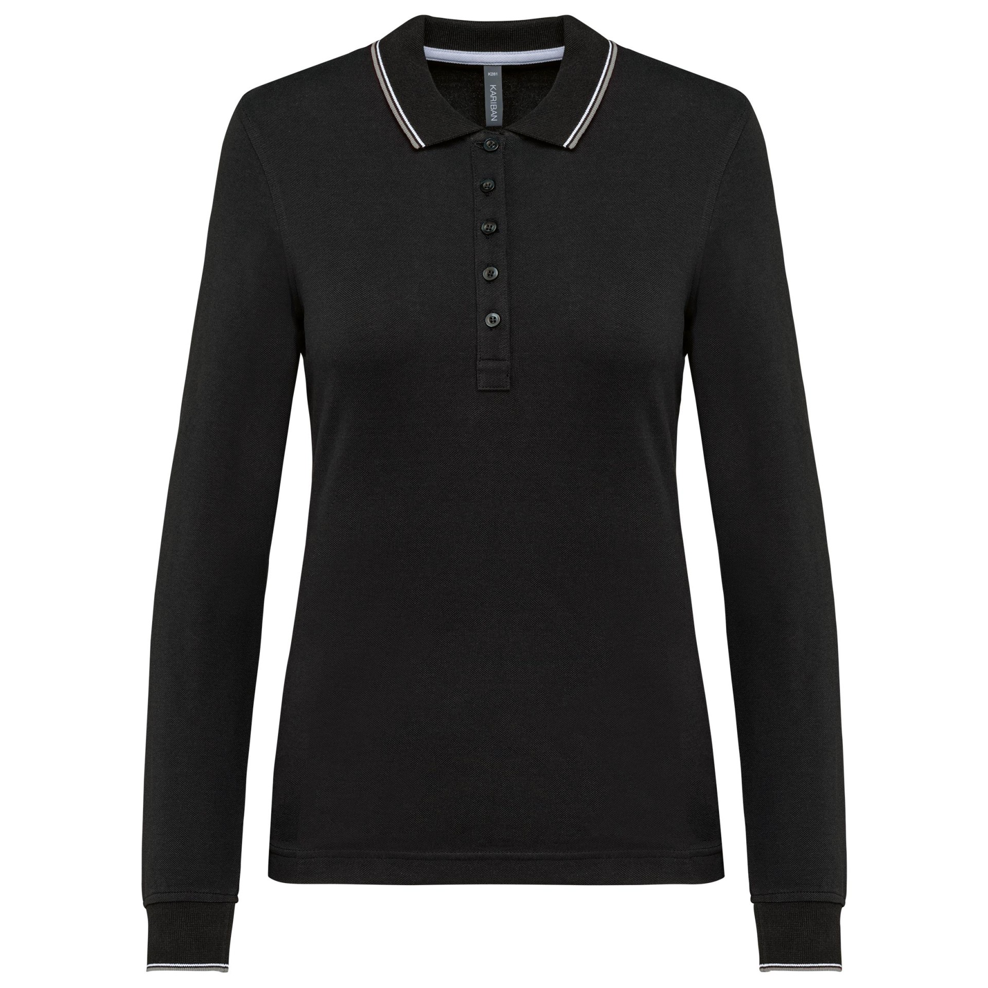 Polo malha piqué de manga comprida de senhora - K281