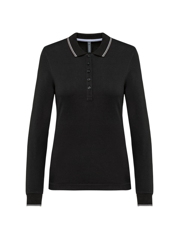 Polo malha piqué de manga comprida de senhora - K281