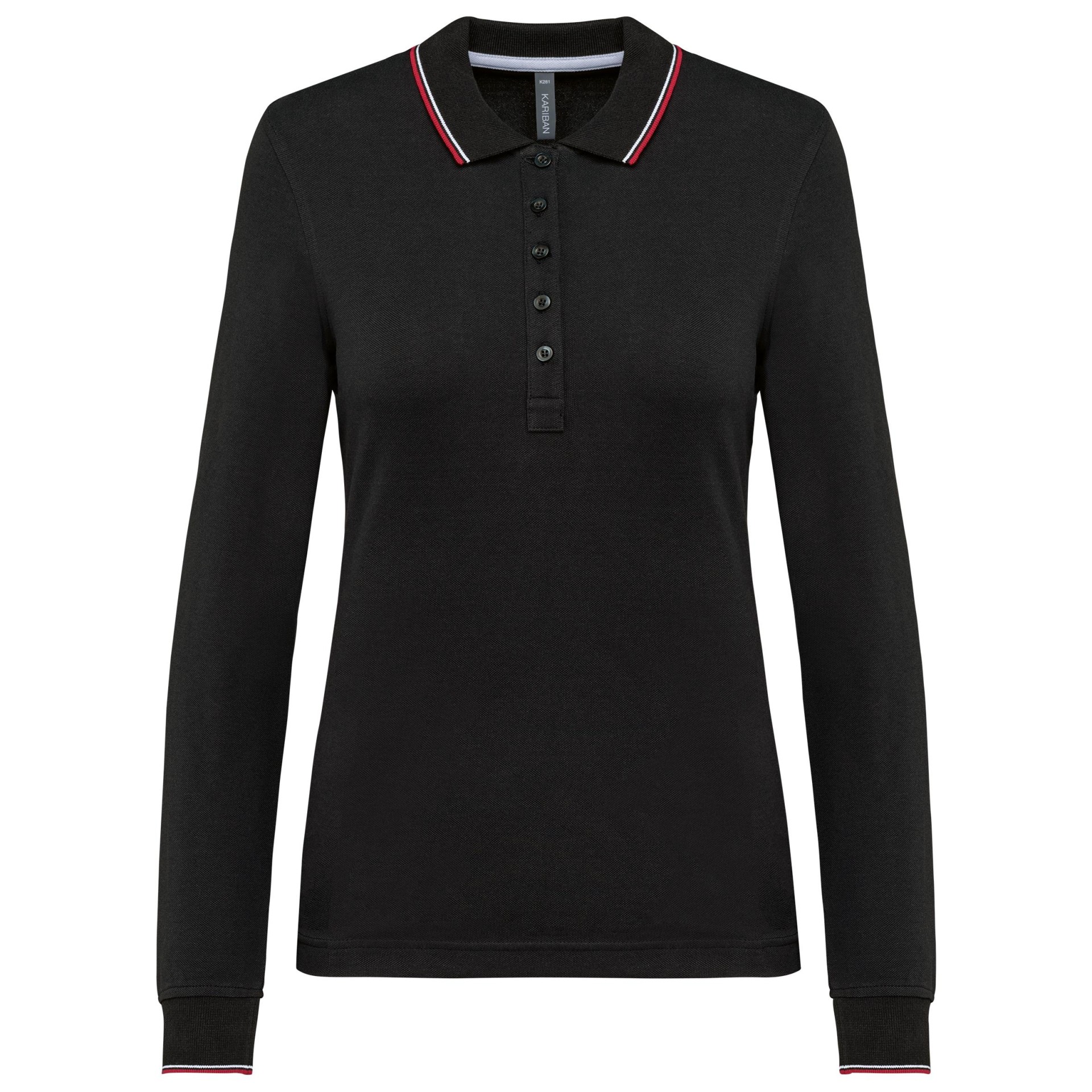 Polo malha piqué de manga comprida de senhora - K281