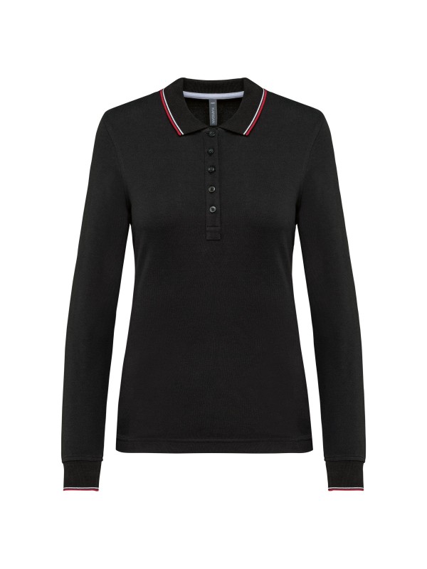 Polo malha piqué de manga comprida de senhora - K281
