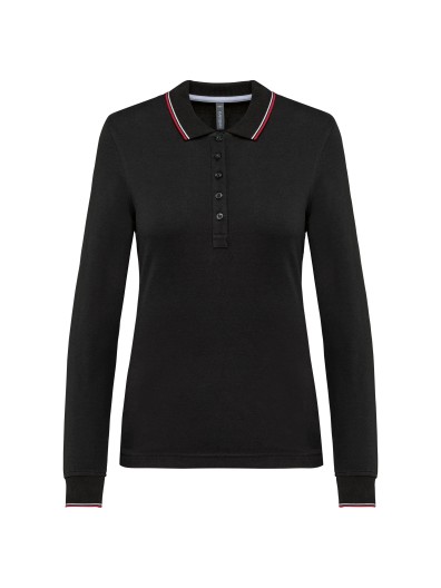 Polo malha piqué de manga comprida de senhora - K281 Polo malha piqué de manga comprida de senhora - K281