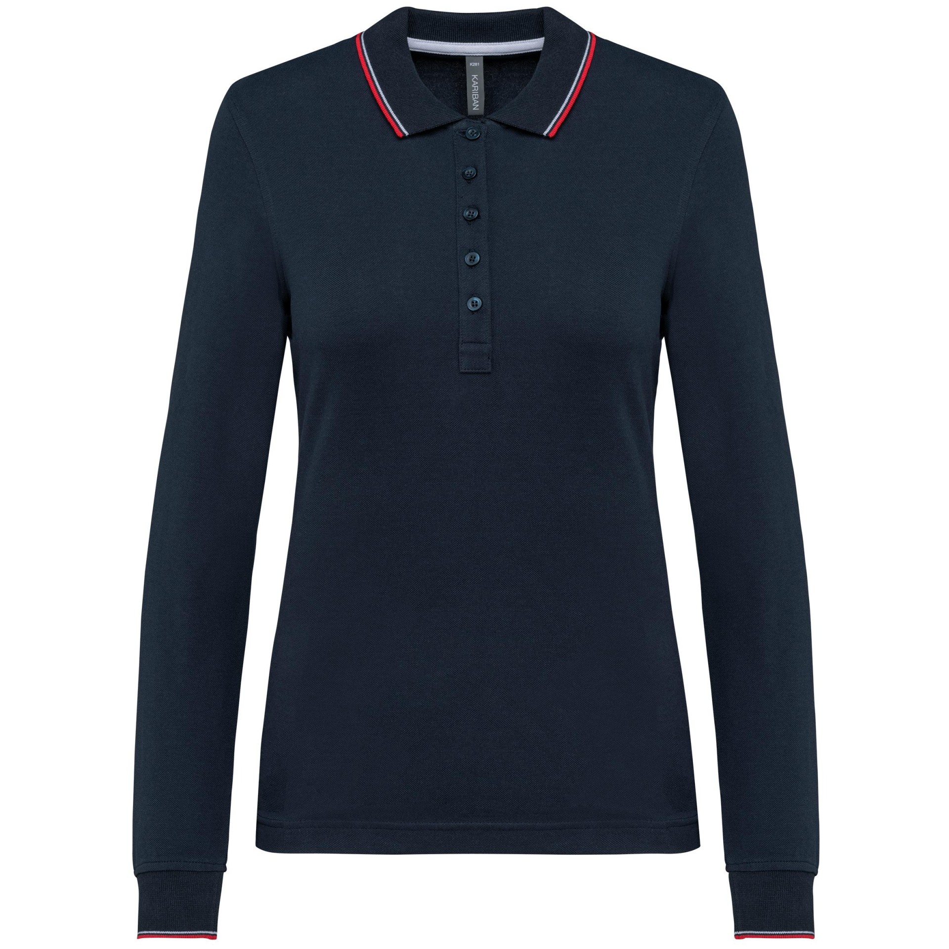 Polo malha piqué de manga comprida de senhora - K281