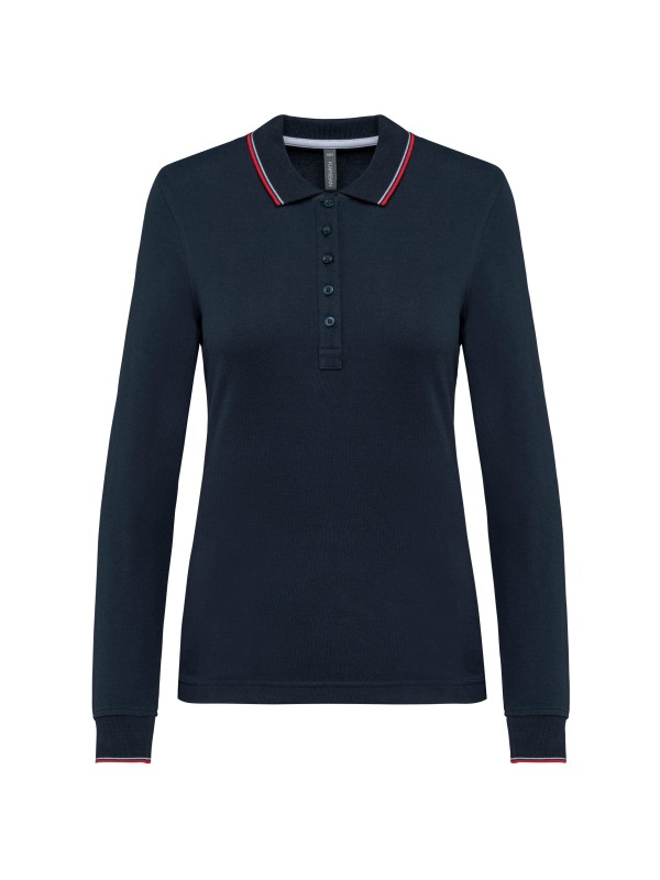 Polo malha piqué de manga comprida de senhora - K281