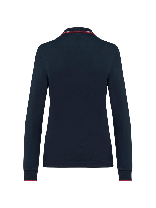 Polo malha piqué de manga comprida de senhora - K281