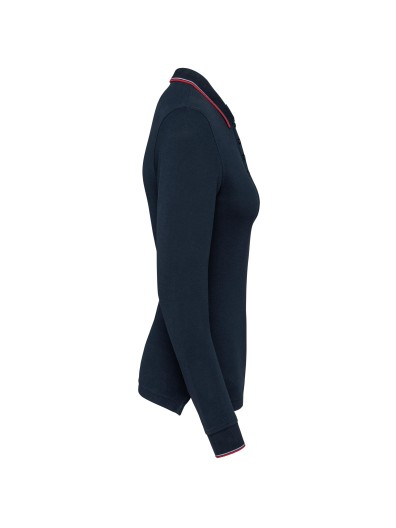 Polo malha piqu� de manga comprida de senhora - K281