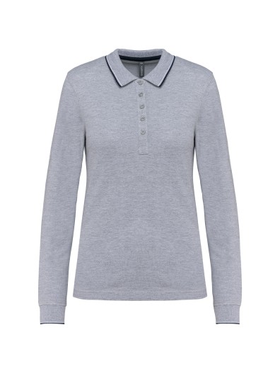 Polo malha piqué de manga comprida de senhora - K281 Polo malha piqué de manga comprida de senhora - K281