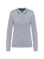 Polo malha piqué de manga comprida de senhora - K281