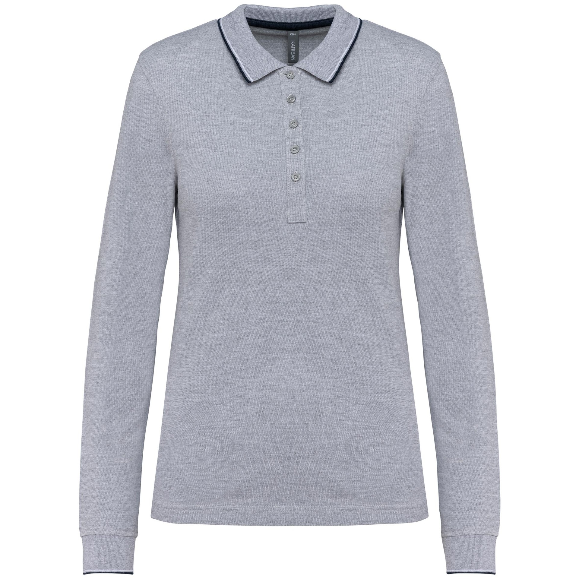 Polo malha piqué de manga comprida de senhora - K281