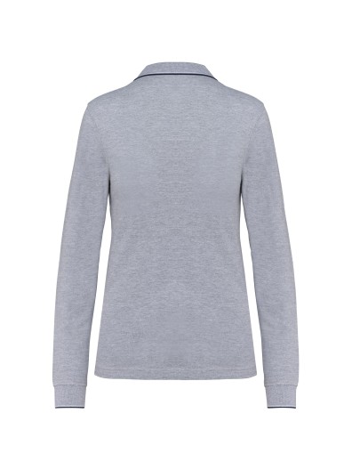 Polo malha piqué de manga comprida de senhora - K281 Polo malha piqué de manga comprida de senhora - K281