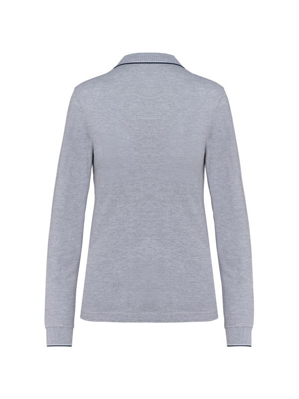 Polo malha piqué de manga comprida de senhora - K281