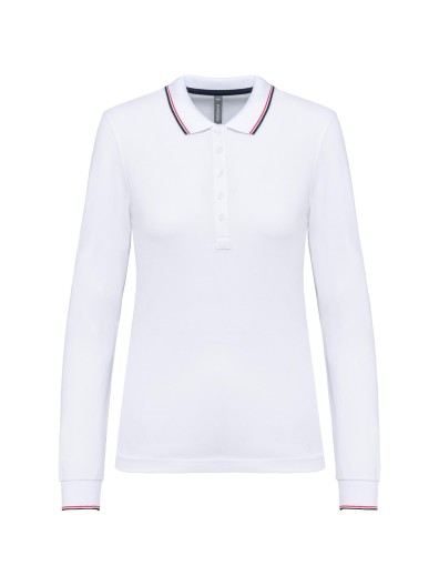 Polo malha piqué de manga comprida de senhora - K281 Polo malha piqué de manga comprida de senhora - K281