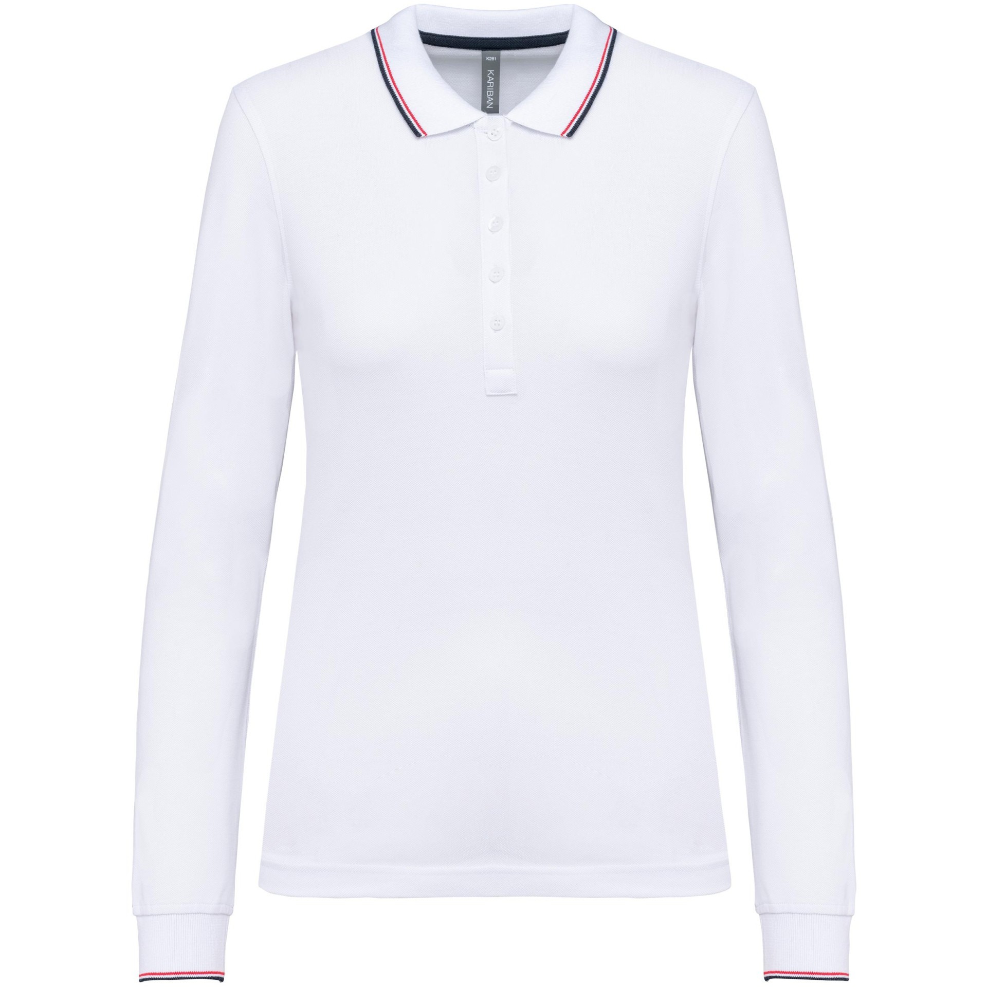 Polo malha piqué de manga comprida de senhora - K281