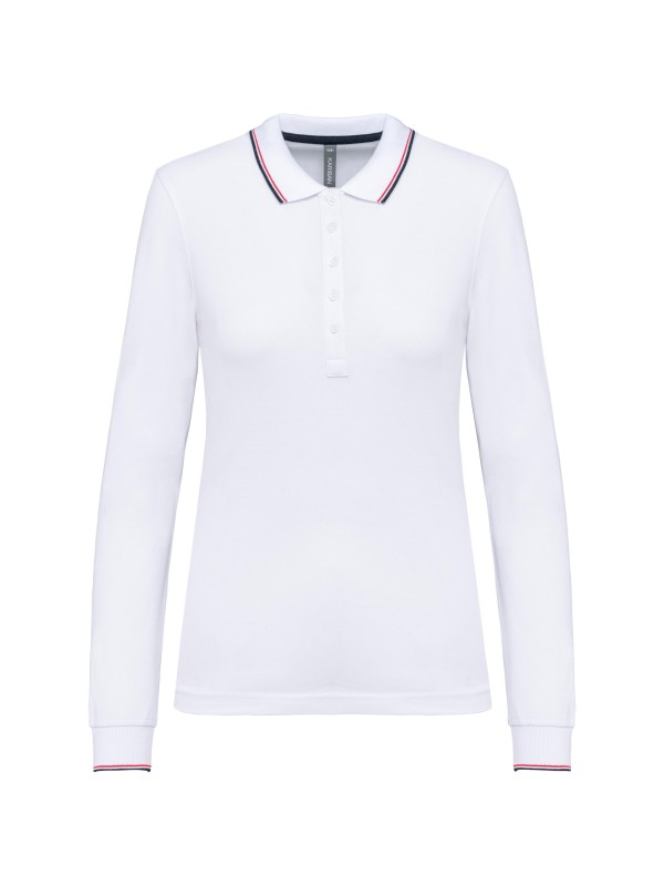 Polo malha piqué de manga comprida de senhora - K281