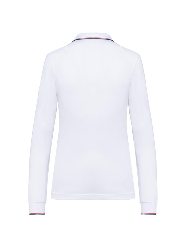 Polo malha piqué de manga comprida de senhora - K281