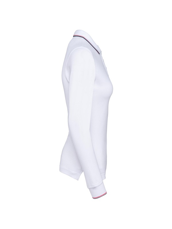 Polo malha piqué de manga comprida de senhora - K281