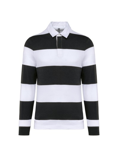 Polo rugby �s riscas manga comprida unissexo - K285