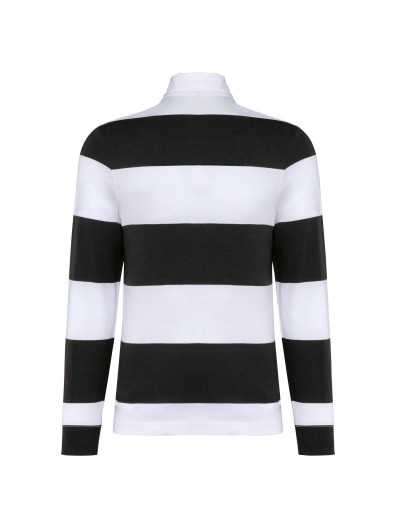 Polo rugby �s riscas manga comprida unissexo - K285