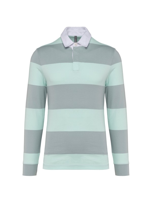 Polo rugby �s riscas manga comprida unissexo - K285