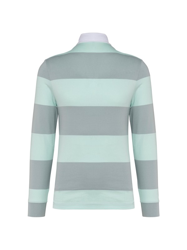 Polo rugby �s riscas manga comprida unissexo - K285