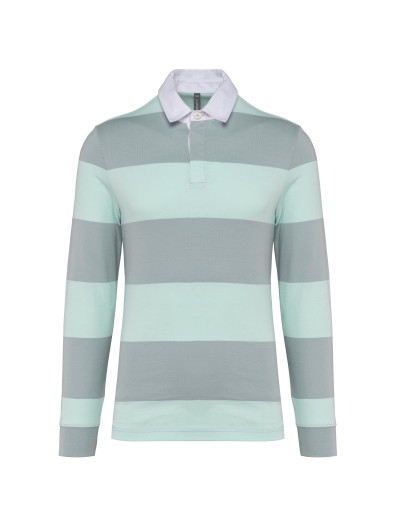 Polo rugby �s riscas manga comprida unissexo - K285