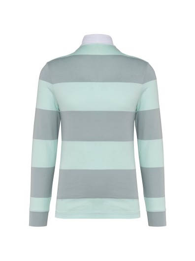 Polo rugby �s riscas manga comprida unissexo - K285